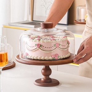 Mới được thiết kế tráng miệng Bìa Glass Dome trang trí bánh đứng Fancy & gỗ Glass Dome bánh đứng - Product Image 5