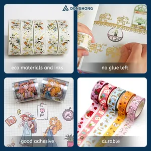 مخصص ياباني رقائق الذهب المطبوعة أشرطة واشي مجموعة لفة ملصق واشي مخصص شريط واشي رقائق الذهب - Product Image 5