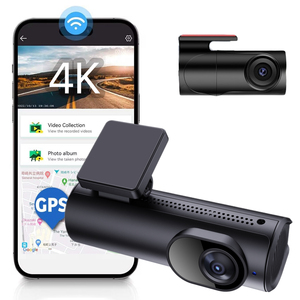 4K + 1080P Lái Xe Máy Ghi Âm Không Có Màn Hình Dash Máy Ảnh Với Wifi Xe DVR 2 Máy Ảnh Mini Xe Cam 4K Phía Trước Và Phía Sau Dash Cam - Product Image 1