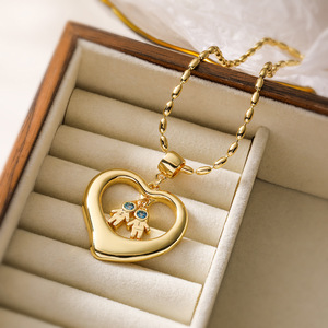 2025 breloque plaqué or 18 carats Zircon coeur garçon <span class=keywords><strong>et</strong></span> fille <span class=keywords><strong>pendentif</strong></span> collier frères <span class=keywords><strong>et</strong></span> soeurs Couples collier pour femmes - Product Image 4