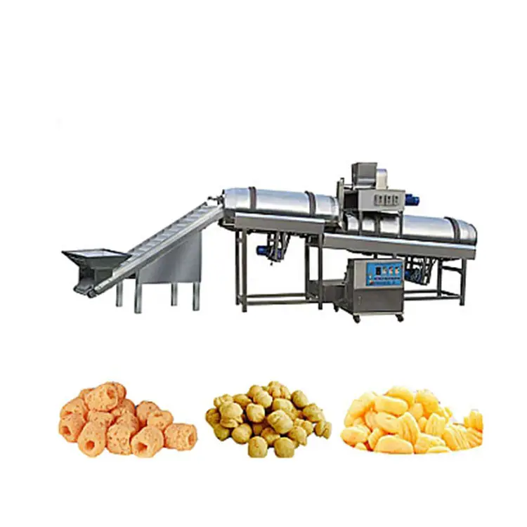 Linea di produzione di Snack per alimenti soffiati di mais estrusione di soffiaggio Snack Food essiccazione forno Snack soffiati di mais che fanno macchina