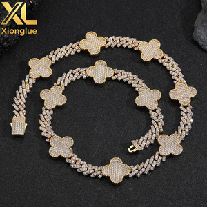 Wholesale 18mm Cuban Link <b>Chain</b> Men Ice Necklace and Bracelet for Man - Product Image 5