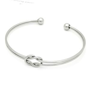 Heart Shape Knotted Open Double Layer Hollow <b>Bracelet</b> Stainless Steel <b>Adjustable</b> Jewelry Gift - Product Image 5