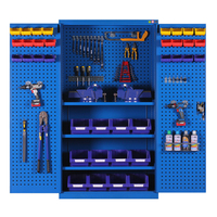 Banc de travail robuste en acier à 2 portes en métal Armoire à outils de garage avec tiroirs