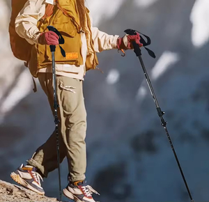 Aluminum Alloy Trekking Pole Telescoping Hiking Climbing Staff Outdoor Camping Mountaineering <b>Walking</b> <b>Stick</b> Drop-Resistant - Product Image 2