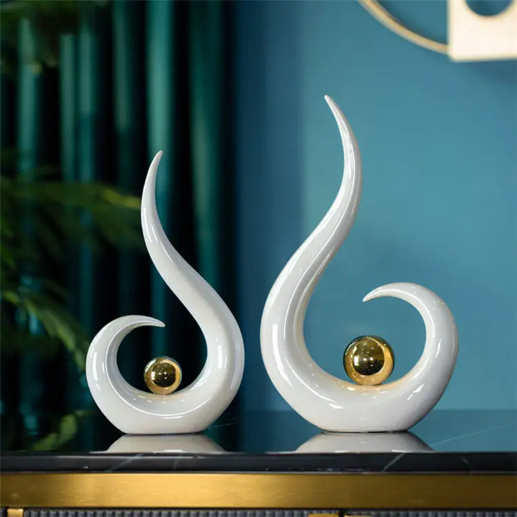 Hot sale white creativity art gift crafts nordic ceramics ornaments home decor luxury