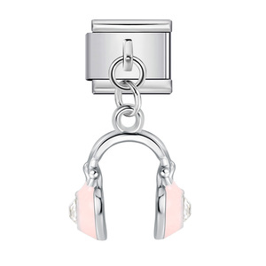Colgante de aleación de zinc con forma de luna, con circonita y perla, para pulsera DIY, accesorio de moda unisex - Product Image 2
