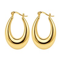 Boucles d'oreilles créoles tendance en forme de goutte pour femme, en acier inoxydable, or et argent, haute qualité, étanches, résistantes au ternissement, fabriquées en Chine, modèle