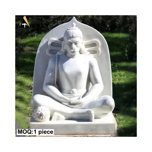 야외 정원 장식 실물 크기 돌 대리석 동상 힌두교 신 동상 조각 화이트 하누만 지 대리석 동상 판매