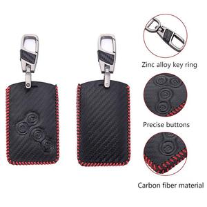 Housse de clé intelligente à <span class=keywords><strong>4</strong></span> boutons en cuir et fibre de carbone compatible avec Renault Megane <span class=keywords><strong>Scenic</strong></span> Laguna Fluence Clio Captur Koleos 2008-2019 - Product Image 5