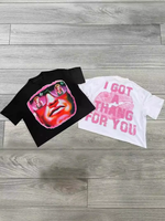 T-shirt pour homme personnalisé avec impression intégrale, 250 g/m², coton pur, crop top surdimensionné avec manches à bord brut et motif de personnage