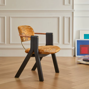 Sillón Individual Vintage Francés, Silla de Salón de Diseño Italiano Minimalista de Lujo Ligero, Estilo Moderno de Mediados de Siglo, Madera Maciza - Product Image 1