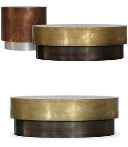 Sang Trọng Cổ Điển Vintage Phong Cách Antique <span class=keywords><strong>Bronze</strong></span> Vòng Kim Loại Trung Tâm Bảng Bàn Cà Phê Bằng Gỗ Tròn Cơ Sở Cho Khách Sạn Biệt Thự Nhà - Product Image 1