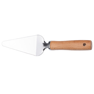 Wooden Handle Pizza Cutter And Spatula Set Stainless Steel Beechwood Baking Tools For Pizza Cake Cheese - Product Image 3