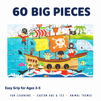 Puzzle personnalisé pour enfants de 3 à 5 ans, puzzles éducatifs en carton coloré, fabrication directe, sûrs, non toxiques, faible MOQ, cadeau
