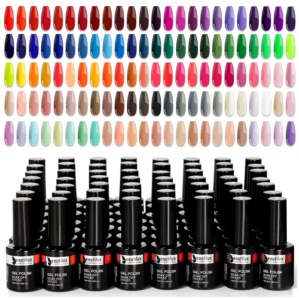 Beautlux smalto per unghie Gel moda all'ingrosso 240 colori Salon Nails Art Gel UV LED lacca per unghie Semi permanente 10ml