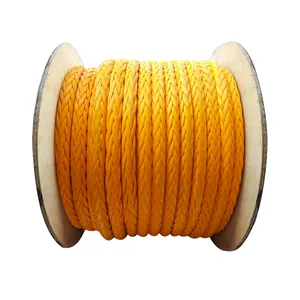 Yüksek çekme römorkör çekme halatı gemi yüzer palamar halatı 12 Strand örgülü 28mm-96mm UHMWPE halat