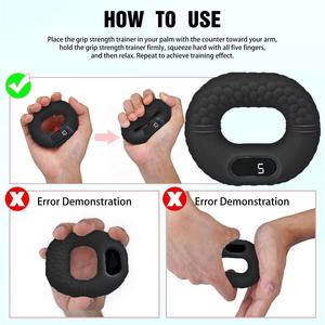 Vendita all'Ingrosso di Impugnature Circolari <span class=keywords><strong>in</strong></span> Silicone per <span class=keywords><strong>Mani</strong></span> e Dita con Contatore Digitale per Allenamento della Forza delle Dita - Product Image 3