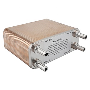 Refroidisseur de moût en <span class=keywords><strong>acier</strong></span> inoxydable à 60 plaques, changeur de chaleur à plaque brasée avec adaptateur de barbe 1/2 NPT pour le chauffage hydronique - Product Image 1