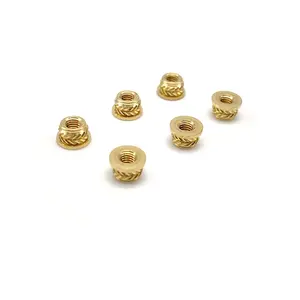 Customized Brass Nut Wholesale Knurled Insert M2.5 M3 M4 M5 M6 M8 Threaded Copper Thumb Thread Through Brass Nut