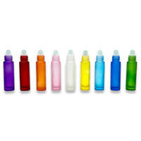 Ausgefallene bunte 5ml 10ml benutzer definierte rosa gefrostete Rolle auf Glas parfüm flasche mit Rollerball