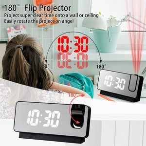 Horloge de température avec alarme Projection numérique Led miroir bureau électronique Amazones Top vente 2023 réveils - Product Image 3