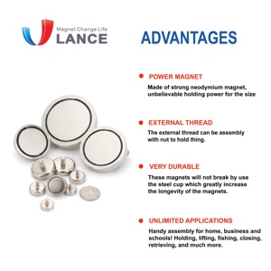 Bán buôn trực tiếp từ nhà máy Nam châm chậu nhỏ 10mm có ren ngoài, chất liệu từ tính cao - Product Image 4