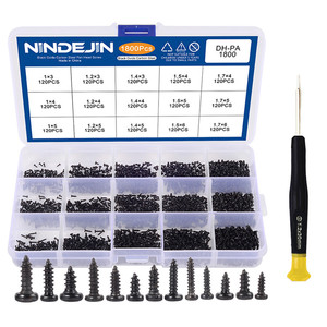 Nindejin M1.2 <span class=keywords><strong>M1.4</strong></span> m1.5 m1.7 Lenovo máy tính xách tay điện thoại di động vít Set đen đầu tròn thép tự khai thác vít - Product Image 1