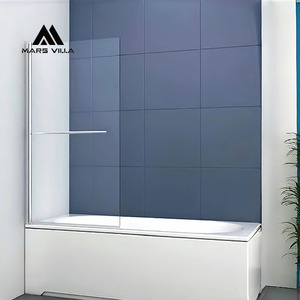Mars Villa Screens Puerta de <span class=keywords><strong>Ducha</strong></span> Pivotante OEM Sencilla Ultra Sin Marco Fija de Alta Altura de 30 Pulgadas, Sin Marco Parcial, 36 60 60x76 72 - Product Image 2