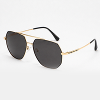 Lunettes de soleil carrées unisexes, monture en métal à double pont, verres UV400, protection UV longue durée, lunettes de soleil tendance, OEM