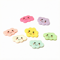Lot de 100 cabochons en résine peints à la main, motif nuage souriant, thème bonbons, pour la Fête des Pères, fournitures artistiques, breloques décoratives, artisanat