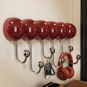 Happy Thoughts Round Wall Mounted Suction Cup Hooks Vintage Key Hanger Entryway Storage - Product Image 1
