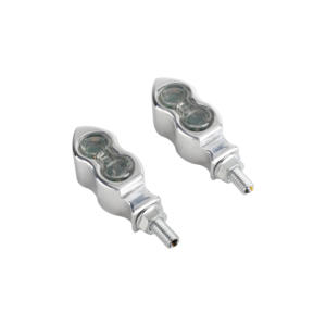 2X Universal 8mm cromo LED Luz de señal de giro lámpara ámbar para Kawasaki <span class=keywords><strong>Ninja</strong></span> <span class=keywords><strong>Yamaha</strong></span> YZF v-star Honda Suzuki la mayoría de las motocicletas - Product Image 1