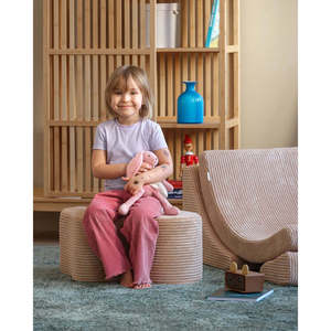 Giving Tree Children's <b>Stool</b> Soft Corduroy <b>Ottoman</b> Home Living Room Furniture For Kids - Product Image 4