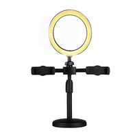 Support Anneau Lumineux LED avec Support Téléphone Ringlight Lumière Vidéo Trépied Perche à Selfie Mobile pour Streaming Maquillage et Vidéo Beauté