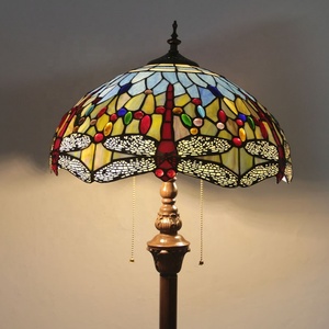 Lámpara de Pie Europea LED Hecha a Mano con Pantalla de Vidrio Tiffany LongHuiJing, Base E27, Decoración de Hogar de Lujo - Product Image 4
