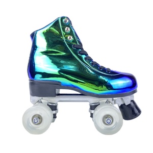 Chaussures de roller quad EACH Luna avec roues transparentes en PU, paillettes, frein et lumières clignotantes pour adultes - Product Image 2