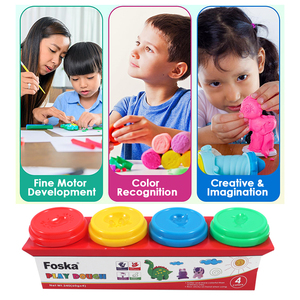 Foska <b>Kids</b> Playdough <b>Art</b> Soft Educational Play Non-toxic Colorful Playdough 4 6 Pack Kit Set Play Dough Toys <b>for</b> Children <b>Kids</b> - Product Image 6