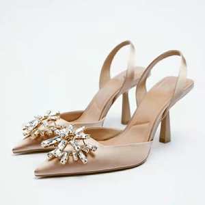 Women Sandals Latest Ladies Designs New Sandals High <strong>Heel</strong> Women Pumps China <strong>champagne</strong> pink Elegant High <strong>Heels</strong> with Rhinestones - Product Image 1