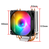 Ventilateur de processeur silencieux QiuzAim 2 avec 2 caloducs de 90 mm pour ordinateur de bureau, dissipateur thermique CPU 2011 à haut débit d'air, 4 broches, pour serveur E5 X79 X99 refroidi par air