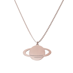 <span class=keywords><strong>Collana</strong></span> con Ciondolo <span class=keywords><strong>Saturno</strong></span> Placcato Oro Rosa, Gioielli Delicati all'Ingrosso, <span class=keywords><strong>Collana</strong></span> da Donna con Catena - Product Image 1