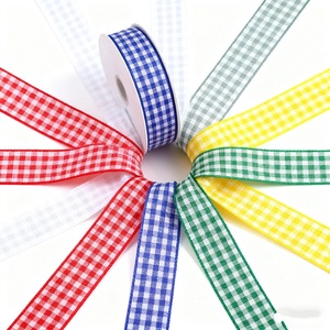 Cổ điển rô đầy màu sắc Composite Nhà cung cấp Quà Tặng <span class=keywords><strong>ribbon</strong></span> in màu hồng đôi hai mặt kẻ sọc <span class=keywords><strong>Ribbon</strong></span> cho Giáng sinh - Product Image 5