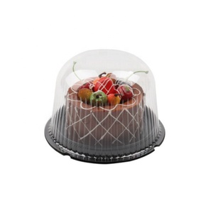 Meilleur vendeur 4 "en plastique gâteau décoration boîte conteneurs transporteurs avec dôme couvercles gâteau pâtisserie boîte