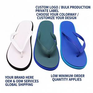 Chanclas de Dos Tonos al por Mayor con Logotipo Personalizado, Sandalias de Playa Azules y Verdes, Suela de EVA Suave Antideslizante, Pantuflas de Verano, Suministro a Granel de Fábrica - Product Image 3