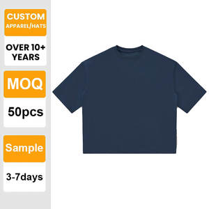 Camiseta Personalizada con Logotipo de Alta Calidad, Lisa, Gruesa, con Hombros Caídos, 100% Algodón, Impresión al por Mayor, Bordado para Hombre - Product Image 1