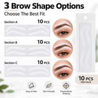 Outils de beauté : Pochoirs pour sourcils, autocollants pour sourcils et outils de microblading/maquillage
