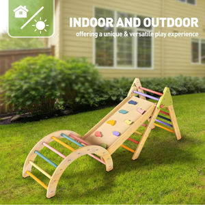 ट्रायंगल बेबी क्लाइंबिंग खिलौने, मोंटेसरी टॉडलर क्लाइंबिंग खिलौनों के अंदर बच्चों के लिए 3 पीस फोल्डेबल क्लाइंबिंग खिलौने - Product Image 6