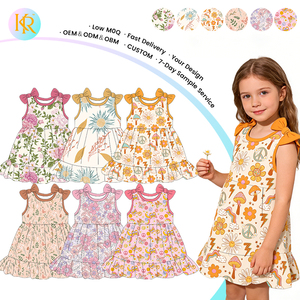 Vestito per Bambine Kerui, Abito Senza Maniche con Stampa Floreale Personalizzata, Fiocco e Volant, Vestito Intero per Ragazze Adolescenti - Product Image 2