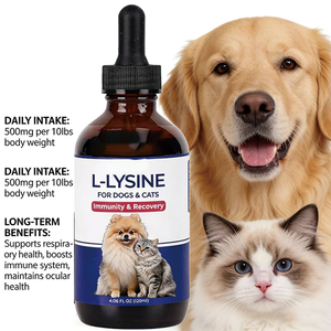 Suplemento Líquido de Lisina para Mascotas, Alivia los <span class=keywords><strong>Síntomas</strong></span> de Estornudo y Lágrimas, Refuerza el Sistema Inmunológico, OEM ODM, Absorción Rápida, Cuidado de la Salud Natural - Product Image 3