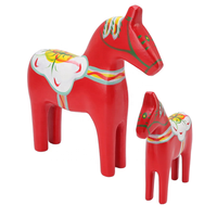 Horshi RTS suédois Dala cheval Statue en bois cheval Figurine pour la décoration de bureau à domicile couleur peinture artisanat classique